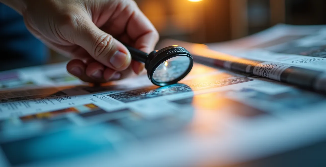 Main d'expert vérifiant la qualité d'impression sur différents supports